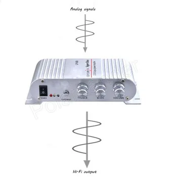 2.0 LP-808 kanál 2X20W RMS výstupný výkon zosilňovač Mini Hi-Fi Audio Stereo Zosilňovač Pre Autá Motocykel, Boat PC, MP3, DVD