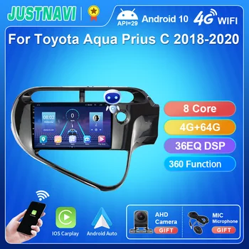 JUSTNAVI 2din Android 10.0 Auto Multimediálne Rádio, Prehrávač Videa Pre Toyota Prius C 2018 2019 2020 AQUA Auto GPS Navigácie Stereo