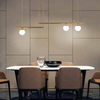 Moderný Jednoduchý Sklenenú Guľu Luster Jedáleň Domova Reštaurácia Prívesok Lampa Gold Black Tvorivé Interiérové Svietidlá