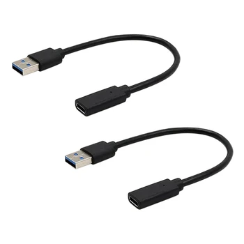 2X USB3.1 Typ C Samica Na USB 3.0 Muž Údajov Adaptér Pre Tablet / Mobilný Telefón