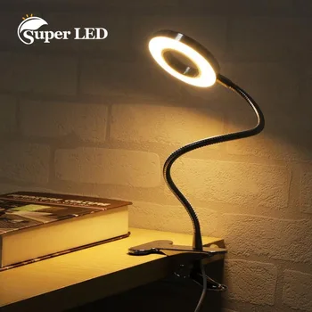 LED Tabuľka Svetlo USB Power Štúdia Prečítajte si Stolná Lampa s Clip Držiak pre Akvarijné Ryby Tank Osvetlenie Pružné Trubice Nastaviteľné Svetlá