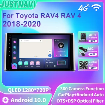 JUSTNAVI Pre Toyota RAV4 RAV 4 2018-2020 Android 10 autorádia Prehrávač, GPS Navigáciu QLED Žiadne DVD 2 Din Hráč 4G WIFI Carplay
