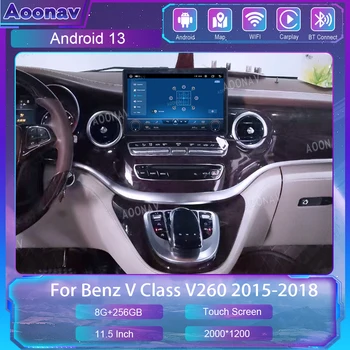 11.5 Palcový Android 13 Auto Multimediálne Pre Benz V Triede V260 2015-2018 GPS Navigácie Carplay Prehrávač Rádio Stereo QLED Monitory