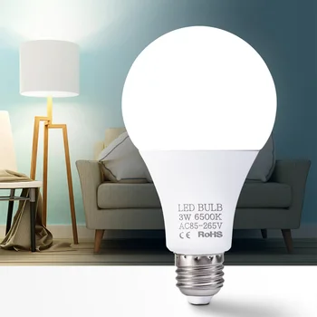 5 ks LED Žiarovka E27 3W Žiarovky, Úspora Energie Biele Svetlo 6000-6500K Vysoký Jas Lampy, Spálňa, Obývacia Izba 85V-265V