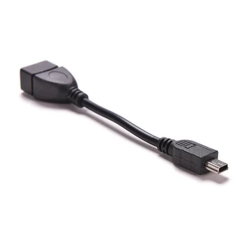 Mini 5pin USB Samec Na USB 2.0 Typu A Female OTG Host Kábel Adaptéra OTG Kábel Pre mobilný telefón, Tablete, MP3, MP4 Fotoaparát 10 cm Čierna