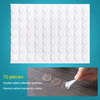 70Pcs Kruhové Bezšvíkové Transparentné obojstranná Páska Super Lepivými Silné Vodotesný Malý Film Nálepky Double Face Adhesif