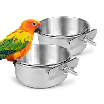 Papagáj Potravín Pohár Povodí Nehrdzavejúcej Ocele Potravín Birdcage Visí Pohár Vták Dodávky feeder