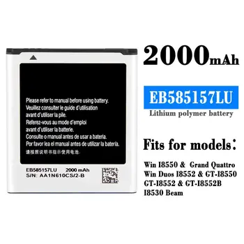 EB585157LU Pôvodnej Vysoko Kvalitné Náhradné Batérie Pre Samsung vyhrať i8500 GT-i8552-I8552B Mobilný Telefón vstavanej Li-ion Batérie