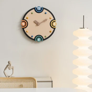 Punch-free moderný minimalistický nástenné hodiny obývacia izba domácnosti krém vietor hodiny TV kabinet verandu dekorácie, nástenné dekorácie, hodiny