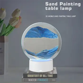 Sandscape Lampa LED Pohybujúce sa Pieskové Umenie Nočné Svetlo Piesku Maľovanie stolná Lampa Deep Sea 3D Zobrazenie Domáce Dekorácie Vianočný Darček