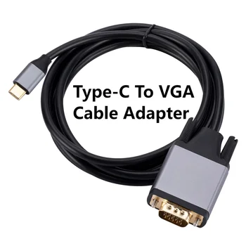 Typ-C-VGA 1.8 m USB 3.1 Typ-C, VGA Video Kábel Converter 10Gbps USB3.1 HD Displej Kábel Pre MacBook Projektor