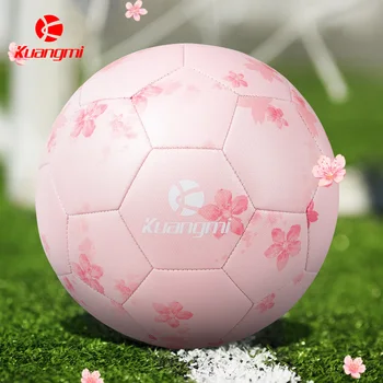 Kuangmi Sakura Futbal Veľkosť 4# 5# Kvalitný Stroj zošívané PU Kožené Zápas Gule Školenia Hra Futbal Footy Dary