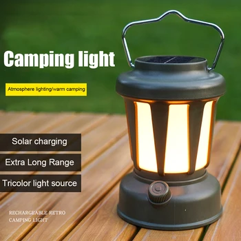 Solárne Kempingové Svietidlo Outdoor Camping Ľahké Nepremokavé USB Nabíjateľné Stan Svetlo pre Turistiku, Lezenie Prenosné Baterka