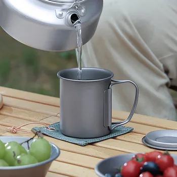 Vonkajšie posedenie titán pohár camping ultra-light riad