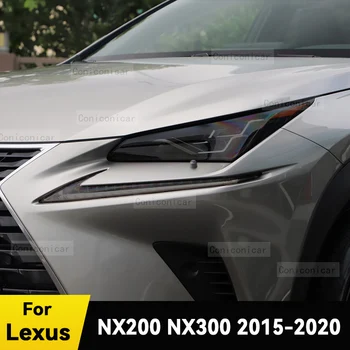 Pre LEXUS prijímac nx200 NX300 2015-2020 Auto Reflektor Čierny TPU Ochranný Kryt Film Predné Svetlo Odtieň Zmeniť Farbu Nálepky Príslušenstvo