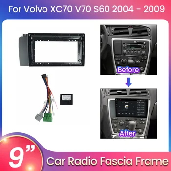 9 Auto, Auto Rádio Inštalácie Fascia Rám na Stenu Pre Volvo S60 2004 2005 2006 2007 Auto Príslušenstvo Kábel Panel Panel