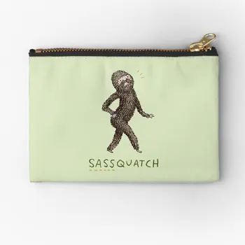 Sassquatch Zips Vrecká Nohavičky Malé Kozmetické Čistý Peňaženky Peniaze Ponožky Muži Ženy Bielizeň Vrecko Na Mince Skladovanie Taška Kľúč