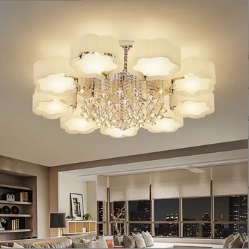 Crystal Stropné Svietidlo Moderného Obývacej Izbe Deluxe Spálňa Štúdia Luster LED Intelligent Reštaurácia Výzdobu Lampy