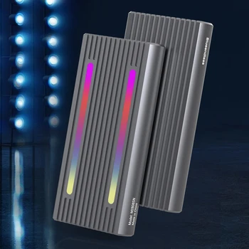 RGB Externé SSD Prípade Hliníkovej Zliatiny NVME/NGFF SSD Krytu USB3.2 Gen2 Krytu Pevného Disku SATA 6Gbps NVME 10Gbps na M. 2 SSD