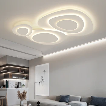 Moderné LED Spálňa Lustre Svetlá pre Obývacia Izba Domáce Dekorácie Biela Železa Tela, Vnútorné Osvetlenie Lampa Stropný Luster