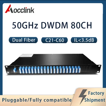 50GHz 80Channels Dual Vlákniny jednovláknová DWDM ; C15-C62&H15-H62 ; MUX/DEMUX port ; 1U Rack Mount Mux Deumex; ITU Mriežky