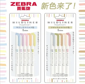 Japonský Papiernictvo Zebra Mildliner Dvojitý Tip Zvýrazňovač WKT7 Pastelové Farby, Svetlo, Farba Marker Pero Študentov Papiernictvo Umenie Supp