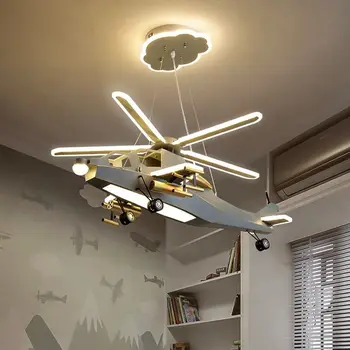 Kreatívne Lietadlo detskej Izby Lustre, Stropné Spálňa Vrtuľník Dekoratívne Osvetlenie, Model Lietadla Svietidlá