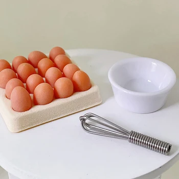 Domček pre bábiky Miniatúrne Eggbeater vajcia zásobník Predstierať, že Hrať Kuchynské Nádoby pre OB11 Barbies 1:12 Rozsahu Bábika Príslušenstvo Hračky