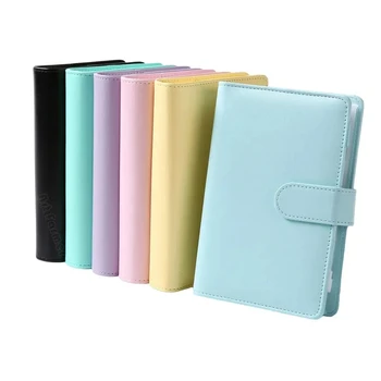 Binder Notebook A6 2023 Plánovač Peňažné Obálky Úspory Peňazí, 6 Otvorov Binder Macaron 6 krúžkových PU Klip-na Notebook Kože