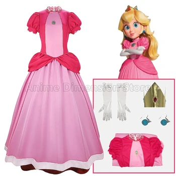 Hry Princezná Peach Cosplay Kostýmy Ružové Šaty Jednotné Halloween Karnevalové Oblečenie Pre Ženy, Dievčatá