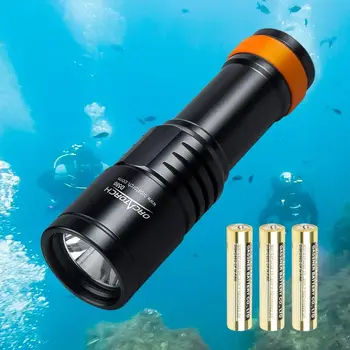 ORCATORCH D580 Potápanie Baterky Podvodné Svietidla Profesionálne Potápačské LED Baterka Vysoký Výkon Nabíjateľná Ponoriť Pochodeň Svetla
