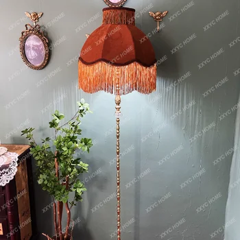 Retro Medi Poschodí Lampa Francúzsky Jedáleň/Obývacia Izba, Spálňa Textílie Plavidlá Dekoratívne Mosadzná Lampa