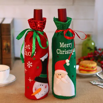 Vianočné Fľaša Vína Spp Sveter Dizajn Santa Vianočné Snehuliak Home Party Dekorácie Jedno Kupé Sklo