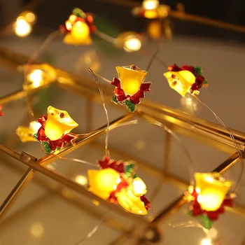 Vianočné Ozdoby 2023 Bell Snehuliak Santa LED Víla String Svetlá Vianočný Strom Garland Ozdoby Natal Navidad Domáce Dekorácie