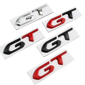 Auto 3D Kovov GT Logo Telo batožinového priestoru Znak, Odznak Nálepky-Nálepky Na Peugeot, KIA 206 207 208 301 405 406 407 508 106 2008 3008 5008