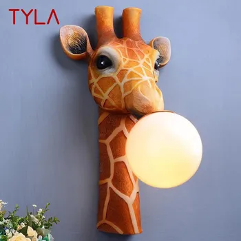TYLA Súčasných Interiéroch Nástenné Svietidlo LED Tvorivé Cartoon Žirafa Živice Sconce Svetlo Pre detského Domova, Spálňa, Chodba