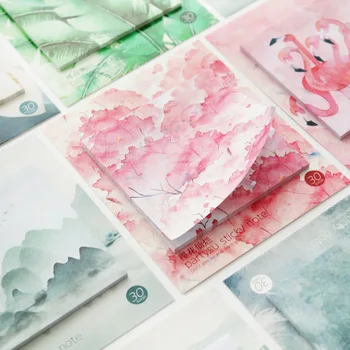1pcs Strany Sakura Flamingo Krajiny Poznámok Notecard Notepaper BZNVN Kreatívne Pre Deti Štítok Záložku
