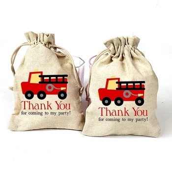 20pcs Požiaru Truck Motora ďakujem darčekové tašky Výstroje pre Hasičov tematické chlapec, dievča, 1. 2. 3. a 4. Narodeniny, party dekorácie prospech