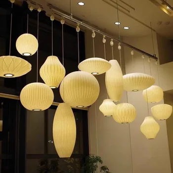 High-kvalitné Hodvábne Prívesok Svetlá Nordic Minimalistický Pozastavenie Osvetlenie Jedáleň, Obývacia Izba Dekor Lampa Dizajnér Závesné LED Svetlo
