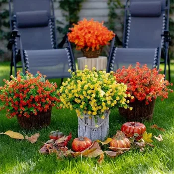 Vonkajšie Umelé Kvety, Odolná proti UV žiareniu Falošné Rastliny, Umelé Plastové Kvet Pre Vnútorné Mimo Visí Rastliny, Záhrada Hochzeit
