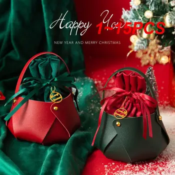 1~15PCS Vianočné Apple Darčeková Taška Handričkou Vianočné Dekorácie Pre Domov Santa Candy Apple Darčekové Tašky