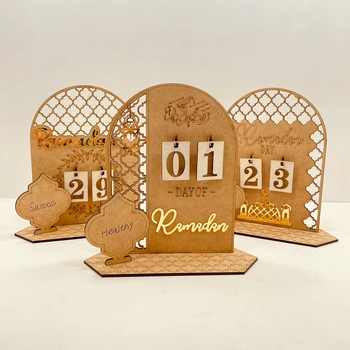 Ramadánu Kalendár Ozdoby Tvorivé Elegantný Drevený Mini Kalendár Ručné Časovač, Kalendár Domáce Dekorácie pre Domov Spálňa Tabuľka