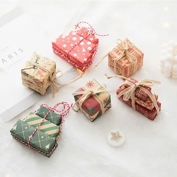 6-10 cm Vianoce Farebné darčekový balíček v Tvare Strom Vianočné Dekoratívne Prívesok Vianočný Darček Taška Prívesok
