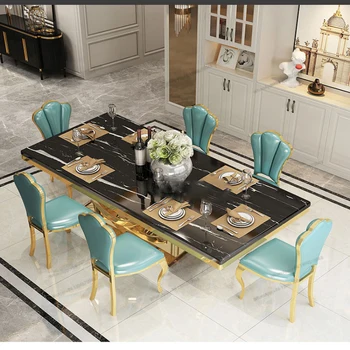 Európsky štýl minimalistický moderné rodiny, obývacia izba, jedálenský stôl, malé jednotky obdĺžnikový jedálenský stôl