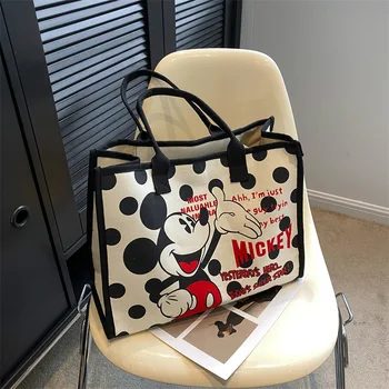 Disney Mickey Mouse Plátno Tote Bag Žien 2023 Nové Kreslené Minnie kabelka Nákupní Taška Študent taška cez rameno