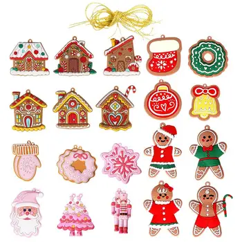 Gingerman Figúrky Dom Prívesok Vianočné Ozdoby S Lanom Vianočné Dekorácie Pre Krby Windows Steny Domáce Dekorácie
