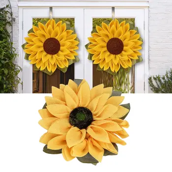 Veľké Umelé Žlté Slnečnice Hodvábu Kvetov Pre Predné Dvere, Okno, Domáce Dekorácie
