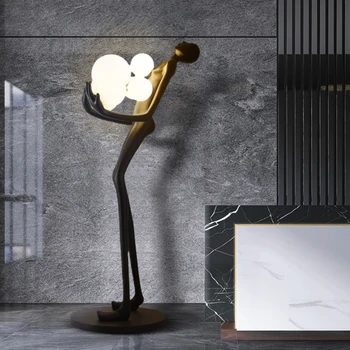 Umelecké Model Ľudského Tela Socha Poschodí Lampa Hotel Lobby Predaj Úrad Tvorivé Osobnosti Poschodí Lampa