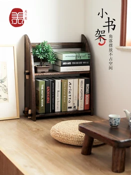 Pevná drevená podlaha multi stĺpci knihy a noviny rack časopisu a novín úložný stojan pre domácnosť, montáž obývacia izba