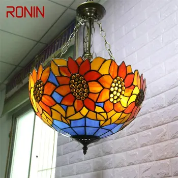 RONIN Tiffany Prívesok Svetlo Moderné LED Slnečnice Obrázok Lampy, Svietidlá Pre Domácnosti Jedáleň